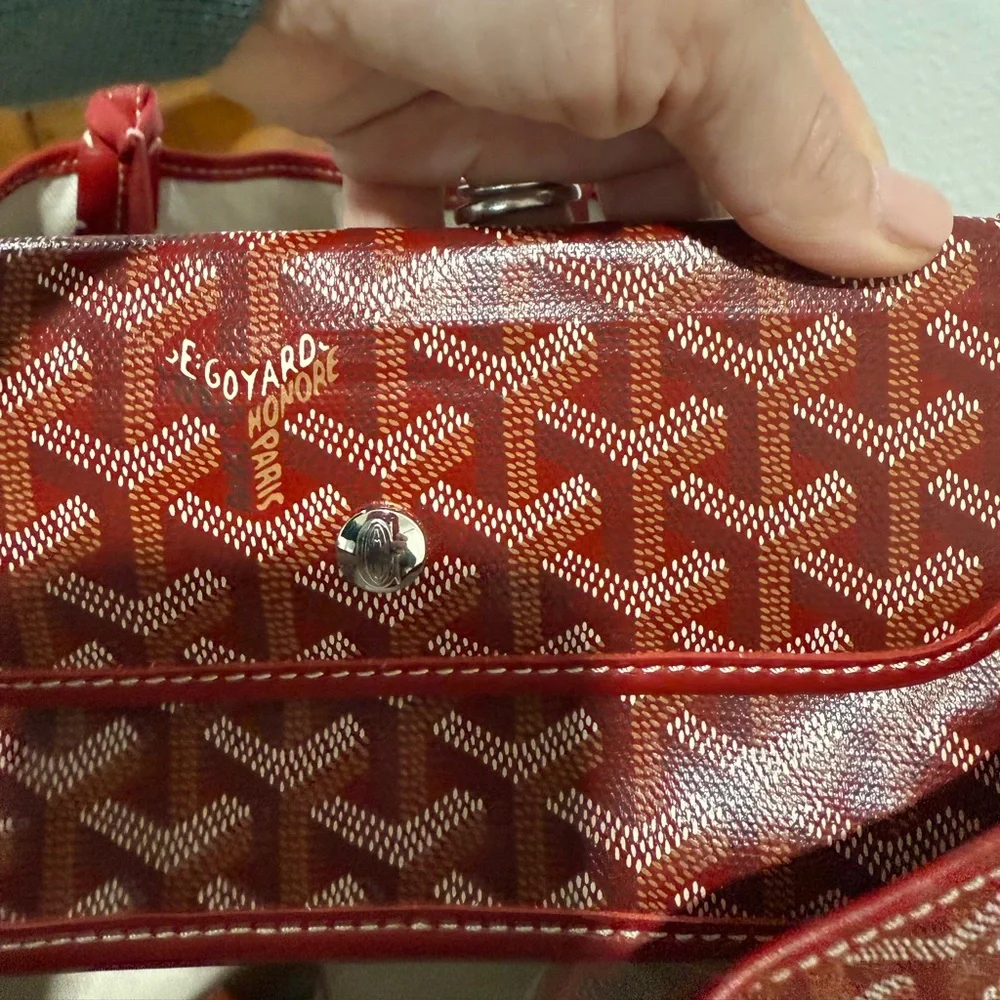 Goyard Red Chevron Tote Bag - Picture 4 of 7